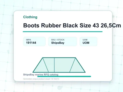 Boots Rubber Black Size 43 26,5Cm - Clothing - IMPA 191144