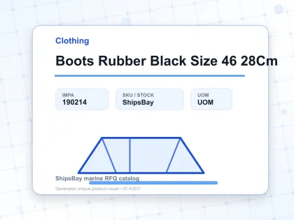 Boots Rubber Black Size 46 28Cm - Clothing - IMPA 190214