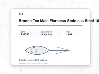 Branch Tee Male Flareless Stainless Steel 10 Mm X 1/4″ - Etc - IMPA 734365