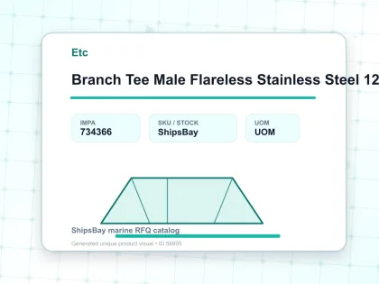 Branch Tee Male Flareless Stainless Steel 12 Mm X 3/8″ - Etc - IMPA 734366
