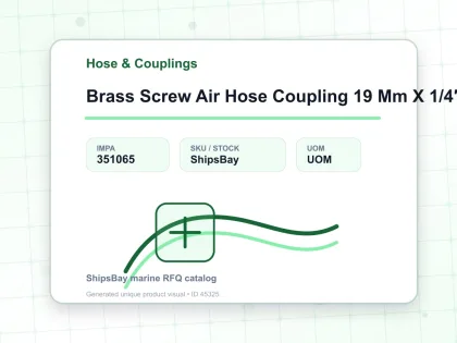 Brass Screw Air Hose Coupling 19 Mm X 1/4″ - Hose & Couplings - IMPA 351065