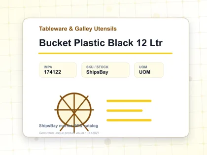 Bucket Plastic Black 12 Ltr - Tableware & Galley Utensils - IMPA 174122