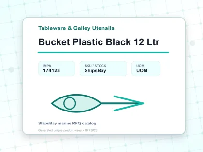 Bucket Plastic Black 12 Ltr - Tableware & Galley Utensils - IMPA 174123