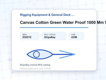 Canvas Cotton Green Water Proof 1000 Mm Width - Rigging Equipment & General Deck Items - IMPA 232212