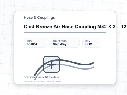 Cast Bronze Air Hose Coupling M42 X 2 – 12 Mm - Hose & Couplings - IMPA 351054