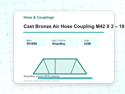 Cast Bronze Air Hose Coupling M42 X 2 – 19 Mm - Hose & Couplings - IMPA 351056
