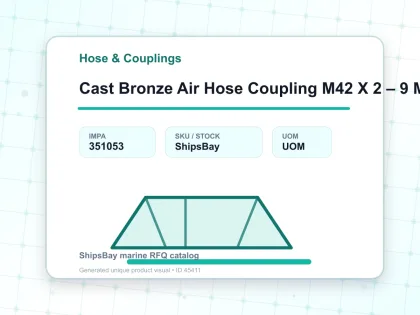 Cast Bronze Air Hose Coupling M42 X 2 – 9 Mm - Hose & Couplings - IMPA 351053