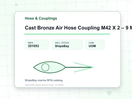 Cast Bronze Air Hose Coupling M42 X 2 – 9 Mm - Hose & Couplings - IMPA 351053