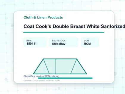 Coat Cook’s Double Breast White Sanforized Size M - Cloth & Linen Products - IMPA 150411
