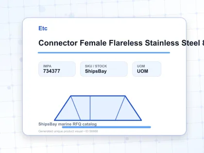 Connector Female Flareless Stainless Steel 8 Mm X 1/2″ - Etc - IMPA 734377