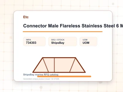 Connector Male Flareless Stainless Steel 6 Mm X 3/8″ - Etc - IMPA 734303
