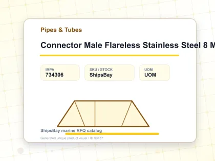 Connector Male Flareless Stainless Steel 8 Mm X 1/4″ - Pipes & Tubes - IMPA 734306