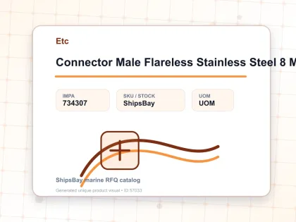 Connector Male Flareless Stainless Steel 8 Mm X 3/8″ - Etc - IMPA 734307