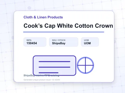 Cook’s Cap White Cotton Crown - Cloth & Linen Products - IMPA 150454