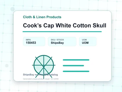 Cook’s Cap White Cotton Skull - Cloth & Linen Products - IMPA 150453