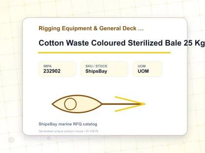 Cotton Waste Coloured Sterilized Bale 25 Kg - Rigging Equipment & General Deck Items - IMPA 232902