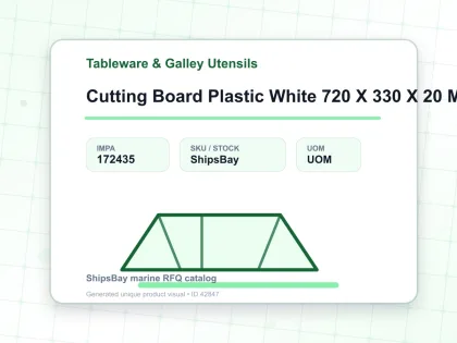 Cutting Board Plastic White 720 X 330 X 20 Mm - Tableware & Galley Utensils - IMPA 172435
