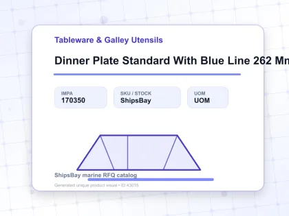 Dinner Plate Standard With Blue Line 262 Mm - Tableware & Galley Utensils - IMPA 170350