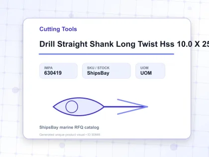 Drill Straight Shank Long Twist Hss 10.0 X 250 Mm - Cutting Tools - IMPA 630419