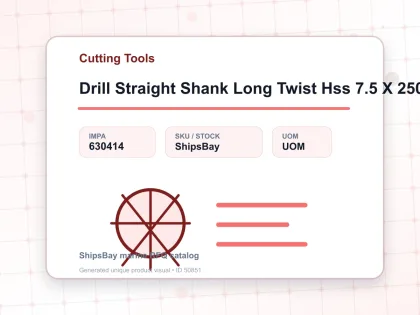 Drill Straight Shank Long Twist Hss 7.5 X 250 Mm - Cutting Tools - IMPA 630414