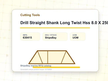 Drill Straight Shank Long Twist Hss 8.0 X 250 Mm - Cutting Tools - IMPA 630415