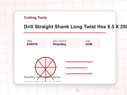 Drill Straight Shank Long Twist Hss 8.5 X 250 Mm - Cutting Tools - IMPA 630416