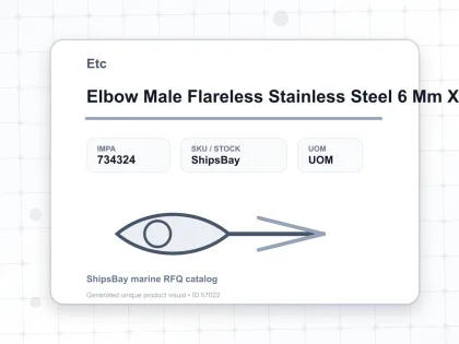 Elbow Male Flareless Stainless Steel 6 Mm X 1/2″ - Etc - IMPA 734324