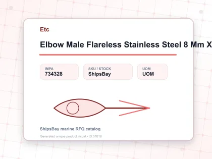 Elbow Male Flareless Stainless Steel 8 Mm X 1/2″ - Etc - IMPA 734328