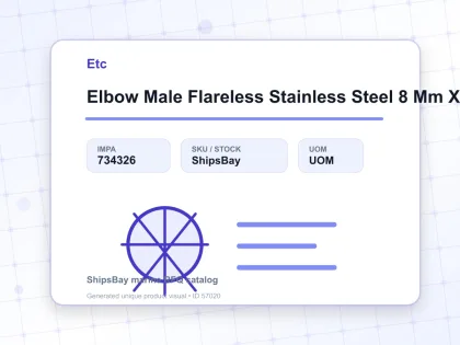 Elbow Male Flareless Stainless Steel 8 Mm X 1/4″ - Etc - IMPA 734326