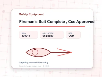 Fireman’s Suit Complete , Ccs Approved - Safety Equipment - IMPA 330911