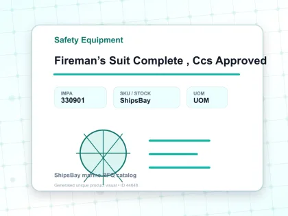 Fireman’s Suit Complete , Ccs Approved - Safety Equipment - IMPA 330901