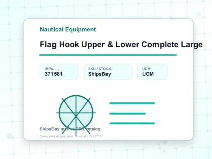 Flag Hook Upper & Lower Complete Large - Nautical Equipment - IMPA 371581