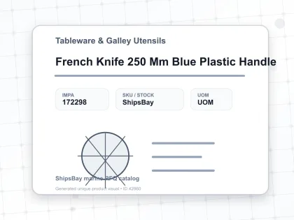 French Knife 250 Mm Blue Plastic Handle - Tableware & Galley Utensils - IMPA 172298