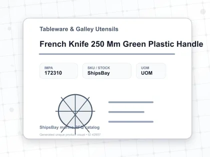 French Knife 250 Mm Green Plastic Handle - Tableware & Galley Utensils - IMPA 172310