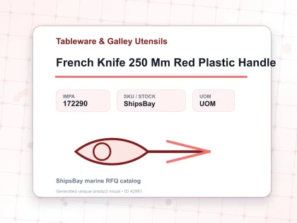 French Knife 250 Mm Red Plastic Handle - Tableware & Galley Utensils - IMPA 172290