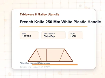 French Knife 250 Mm White Plastic Handle - Tableware & Galley Utensils - IMPA 172320
