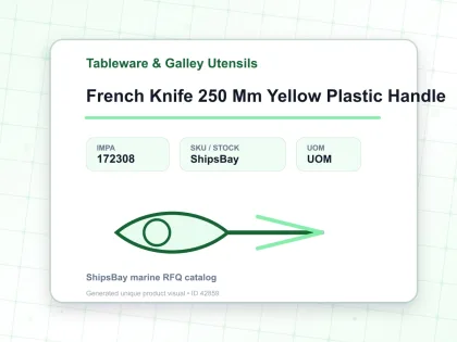 French Knife 250 Mm Yellow Plastic Handle - Tableware & Galley Utensils - IMPA 172308