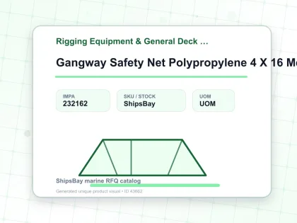 Gangway Safety Net Polypropylene 4 X 16 Meters - Rigging Equipment & General Deck Items - IMPA 232162
