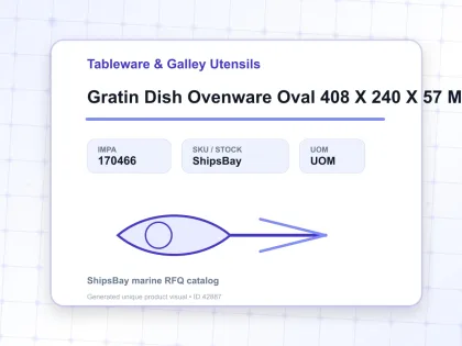 Gratin Dish Ovenware Oval 408 X 240 X 57 Mm - Tableware & Galley Utensils - IMPA 170466