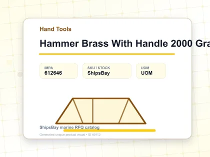 Hammer Brass With Handle 2000 Gram - Hand Tools - IMPA 612646