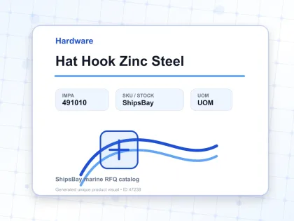 Hat Hook Zinc Steel - Hardware - IMPA 491010