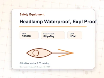 Headlamp Waterproof, Expl Proof - Safety Equipment - IMPA 330618