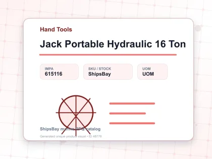 Jack Portable Hydraulic 16 Ton - Hand Tools - IMPA 615116