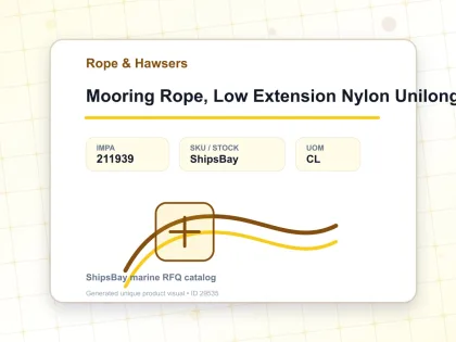 Mooring Rope, Low Extension Nylon Unilong And Polyester, Double Braided, 200 Mtr X 80 Mm, Btl: 1440 Kn - Rope & Hawsers - IMPA 211939 - UOM CL