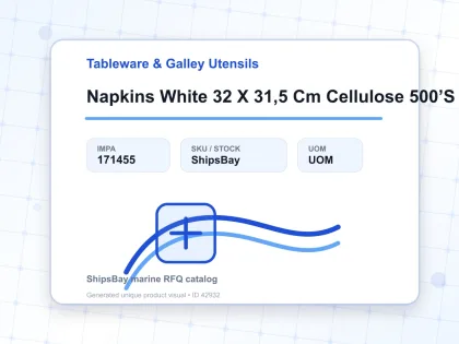 Napkins White 32 X 31,5 Cm Cellulose 500’S - Tableware & Galley Utensils - IMPA 171455