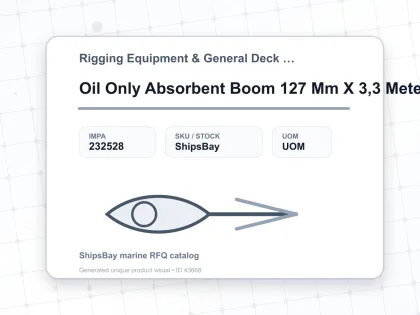 Oil Only Absorbent Boom 127 Mm X 3,3 Meter - Rigging Equipment & General Deck Items - IMPA 232528
