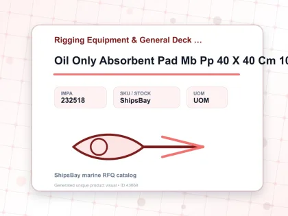 Oil Only Absorbent Pad Mb Pp 40 X 40 Cm 100’S - Rigging Equipment & General Deck Items - IMPA 232518