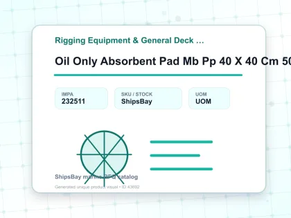 Oil Only Absorbent Pad Mb Pp 40 X 40 Cm 50’S - Rigging Equipment & General Deck Items - IMPA 232511