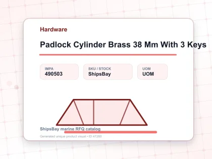 Padlock Cylinder Brass 38 Mm With 3 Keys - Hardware - IMPA 490503