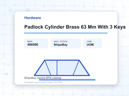 Padlock Cylinder Brass 63 Mm With 3 Keys - Hardware - IMPA 490506